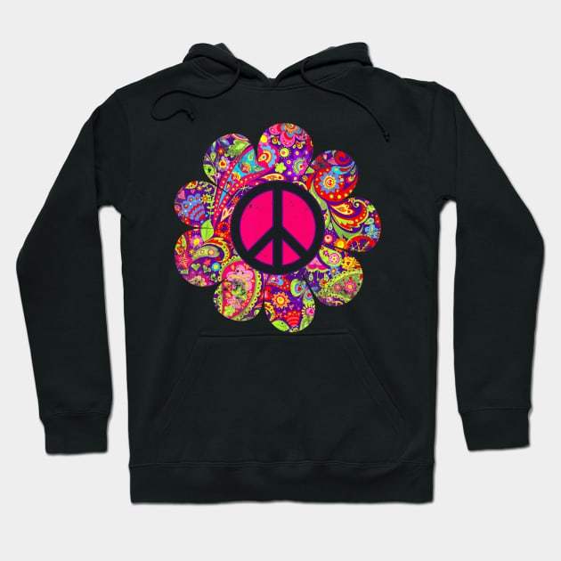 Daisy PEACE SIGN LOVE 60s 70s Tie Dye Hippie Costume Hoodie by mccloysitarh